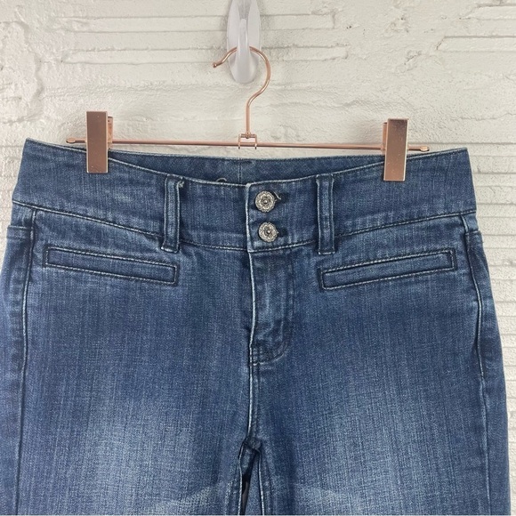 Cache 90s Y2K Medium Wash 2 Button Trouser Jeans Flare Leg Size 0 - Picture 2 of 11